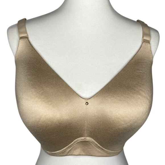 Cacique Invisible Backsmoother Bra Beige Lightly Lined No-Wire Size 46D #1123045 - Picture 2 of 13